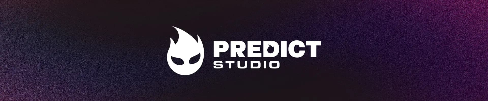 Banner do Predict Studio em variação escura, com o relevo BASE ao fundo