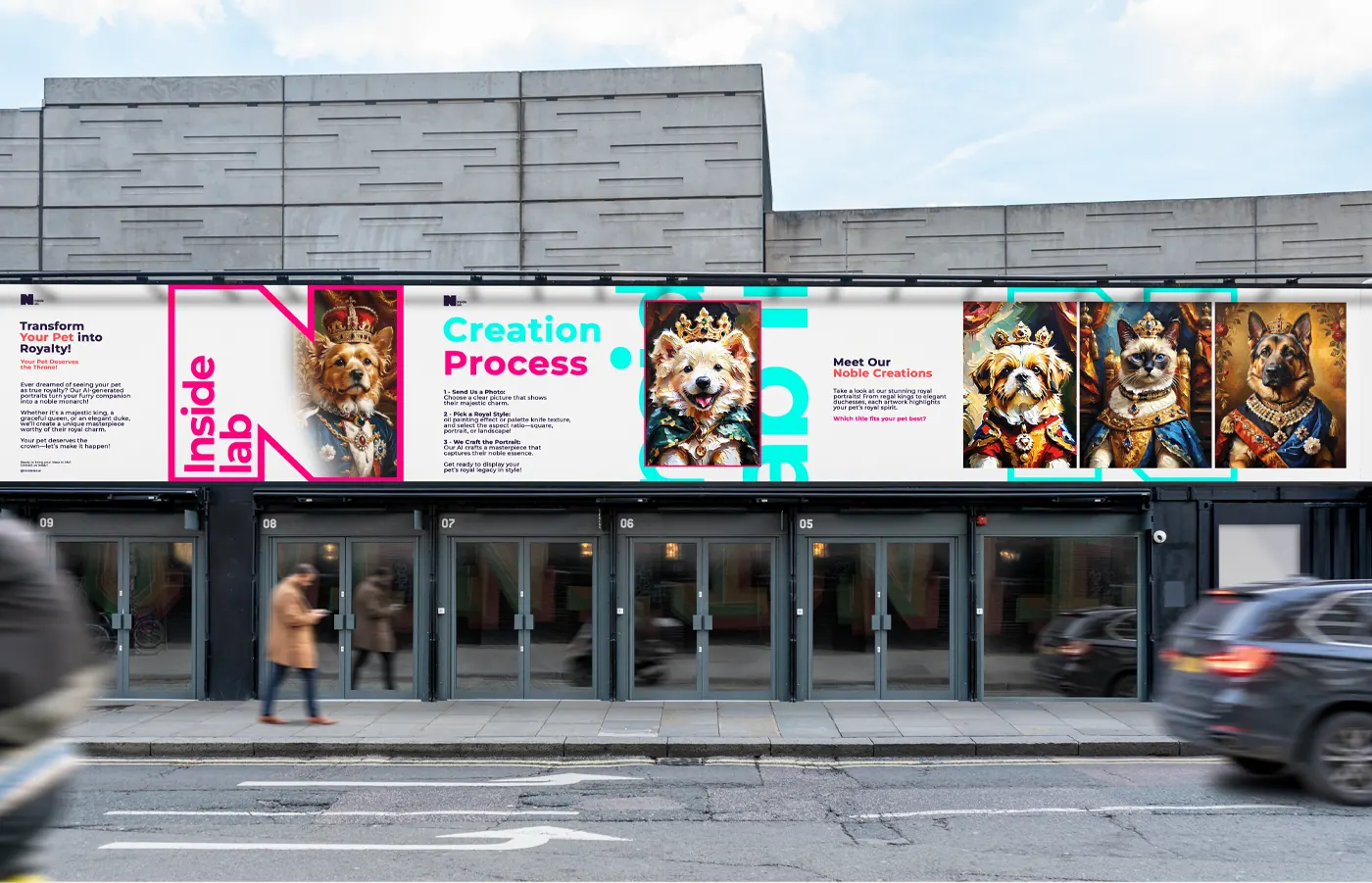Marca Inside Lab aplicada em outdoor urbano