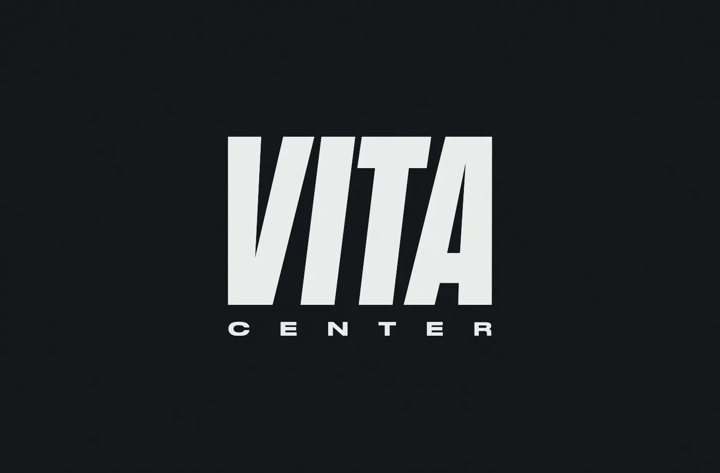 Logotipo VITA CENTER sobre fundo escuro